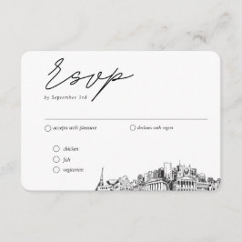 Tarjeta De Recepción Opciones de comidas de RSVP tradicional de Nashvil