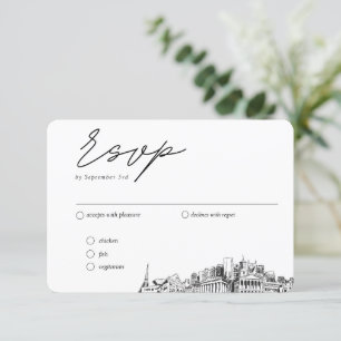 Tarjeta De Recepción Opciones de comidas de RSVP tradicional de Nashvil