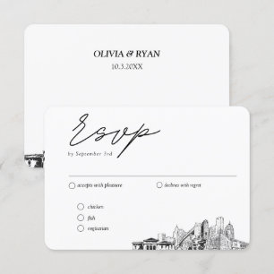 Tarjeta De Recepción Opciones de comidas RSVP de desbrozar bodas por co