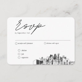 Tarjeta De Recepción Opciones de comidas RSVP tradicionales Bodas de Da