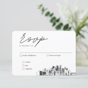 Tarjeta De Recepción Opciones de comidas RSVP tradicionales Bodas de Da