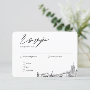Tarjeta De Recepción Opciones de comidas RSVP tradicionales de Akron Bo