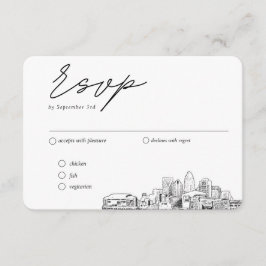 Tarjeta De Recepción Opciones de comidas RSVP tradicionales de Charlott