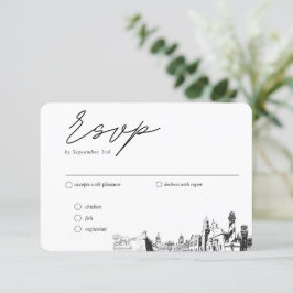 Tarjeta De Recepción Opciones de comidas RSVP tradicionales de St Augus