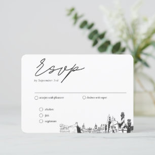 Tarjeta De Recepción Opciones de comidas RSVP tradicionales de St Augus
