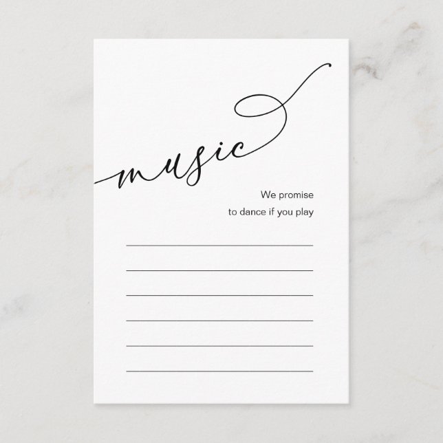 Tarjeta De Recepción Opciones de música de la canción de la cena de bod (Anverso)