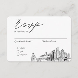 Tarjeta De Recepción Opciones tradicionales de comidas RSVP para Bodas 