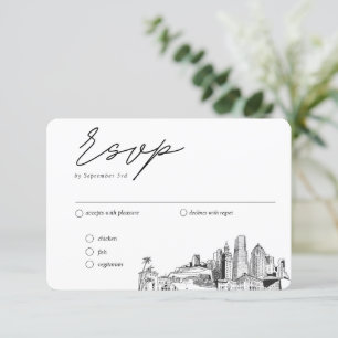 Tarjeta De Recepción Opciones tradicionales de comidas RSVP para Bodas 