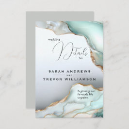 Tarjeta De Recepción Óptico de oro Verde azulado de lujo con tinta de a