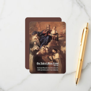 Tarjeta De Recepción Oración de Nuestra Señora del Monte Carmel