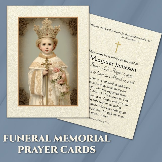 Tarjeta De Recepción Oración funeral Católica Infante de Praga Jesús (Subido por el creador)