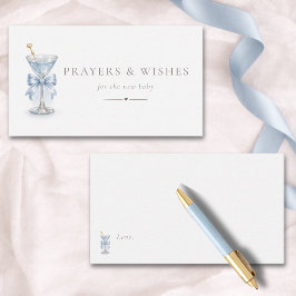 Tarjeta De Recepción Oraciones para bebé de Tini One Martini Azul Baby