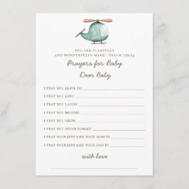 Tarjeta De Recepción Oraciones para el bebé | Baby Shower de helicópter