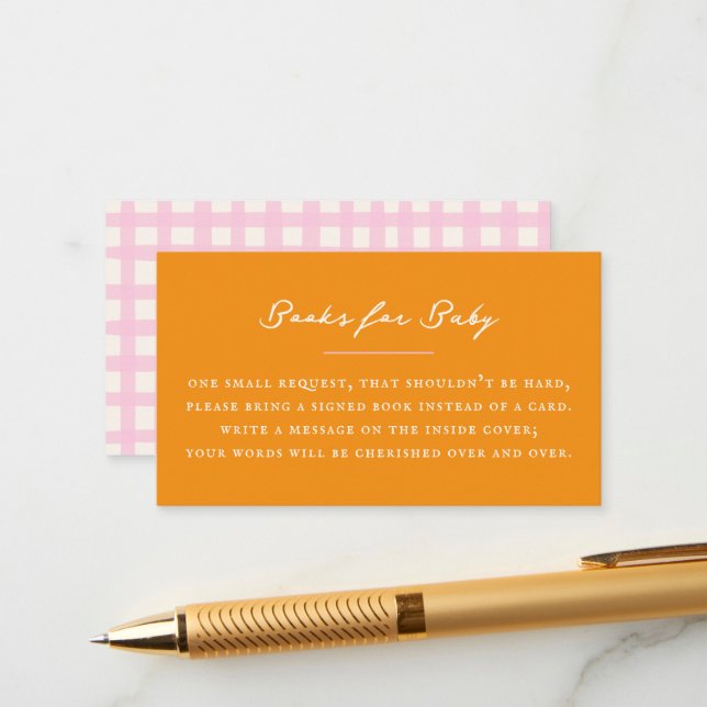 Tarjeta De Recepción Orange Baby Book Request (Anverso/Reverso In Situ)