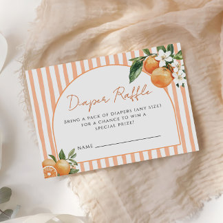 Tarjeta De Recepción Orange Citrus Baby Shower Diaper Raffle