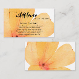 Tarjeta De Recepción Orange Little Wildflower On the Way Books for Baby