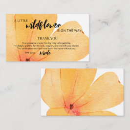 Tarjeta De Recepción Orange Little Wildflower On the Way Thank You