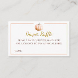 Tarjeta De Recepción Orange Pumpkin Fall Baby Shower Diaper Raffle Card