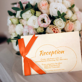 Tarjeta De Recepción Orange Sunset Wedding Reception