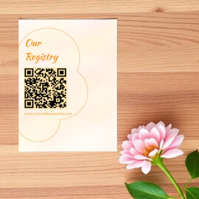 Tarjeta De Recepción Orange Sunset Wedding Registry (Subido por el creador)