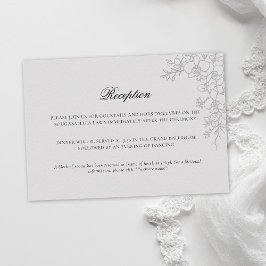 Tarjeta De Recepción Orchid Elevated Ivory Formal Traditional Wedding