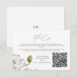 Tarjeta De Recepción Orchids Frame Elegant Tropical Wedding QR code