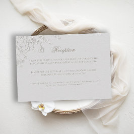 Tarjeta De Recepción Orchids Reverie Ivory Formal Traditional Wedding