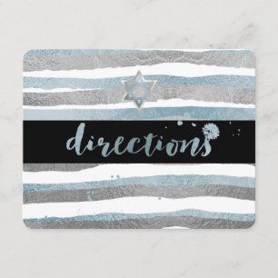 Tarjeta De Recepción Orientaciones de las tuberías/plata/azul/rayas/mit