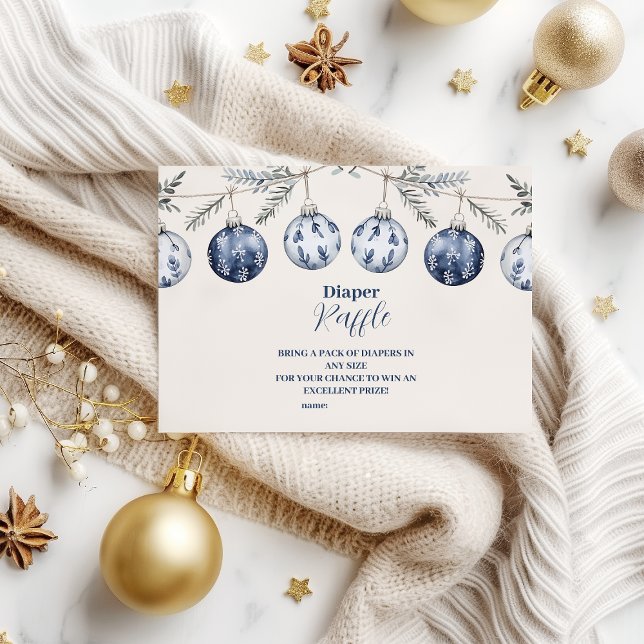 Tarjeta De Recepción Ornamento azul Garland Diapper Raffle (Subido por el creador)