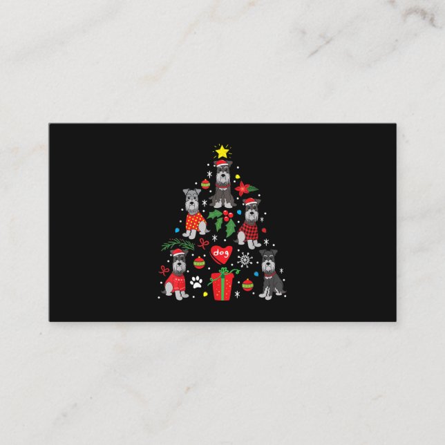 Tarjeta De Recepción Ornamento del árbol de Navidad Schnauzer Perro Mas (Anverso)