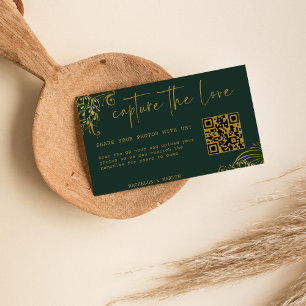 Tarjeta De Recepción Ornate Gold Frills Captura el código QR del amor