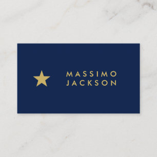 Tarjeta De Recepción Oro Azul Colores Profesional Tendencia Estrella Do