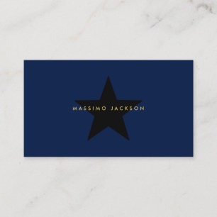 Tarjeta De Recepción Oro Azul Colores Profesional Tendencia Estrella Ne