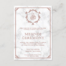 Oro Rosa Florecer Mármol Blanco Mehndi Islámico