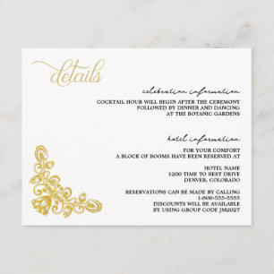 Tarjeta De Recepción Oro vintage