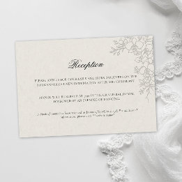 Tarjeta De Recepción Orquídea Elegante Ecru Formal Tradicional Boda