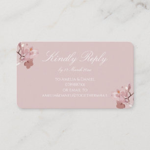 Tarjeta De Recepción Orquídea Rosa Opaco RSVP