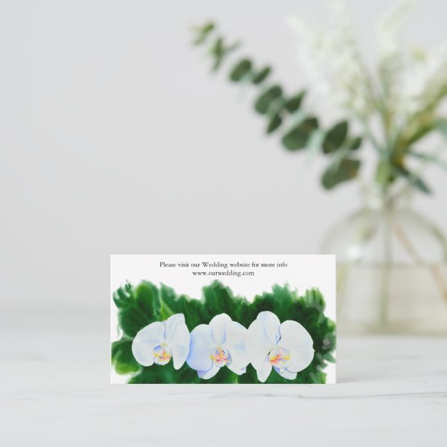 Tarjeta De Recepción orquídeas blancas (Anverso de pie)