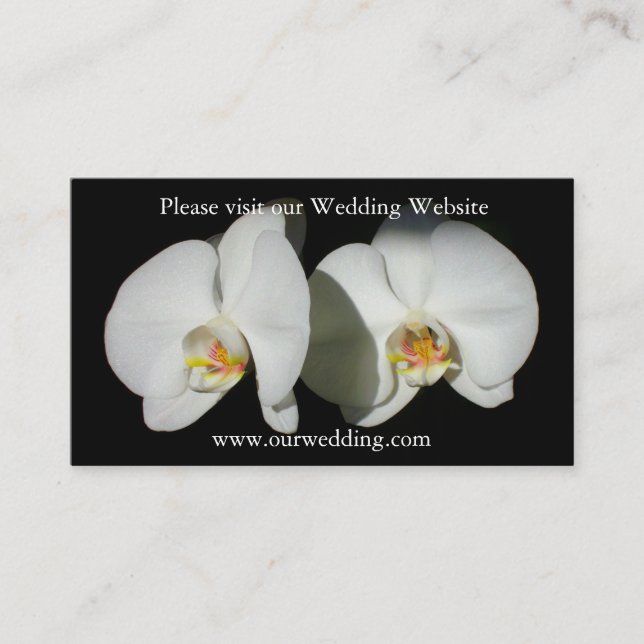 Tarjeta De Recepción Orquídeas blancas elegantes flores florales tropic (Anverso)
