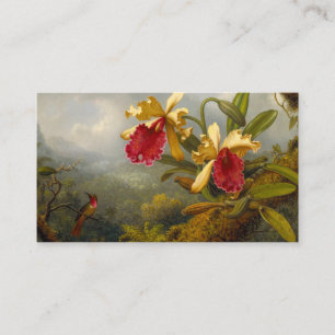 Tarjeta De Recepción Orquids y Hummingbird Heade