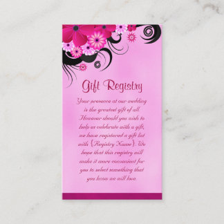 Tarjeta De Recepción Oscuro Fuchsia Hibiscus Mini Boda Registro de rega
