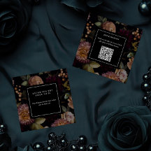 Oscuro Moody Gothic Floral Bridal Shower QR Código