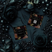 Oscuro Moody Gothic Floral Bridal Shower QR Código