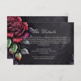 Tarjeta De Recepción Oscuro Moody Gótico Rojo Rosa Negro Boda