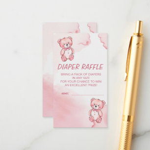 Tarjeta De Recepción Oso acuático rosa