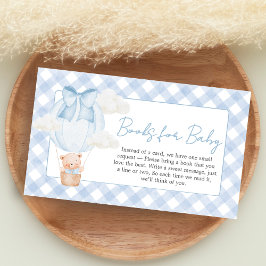 Tarjeta De Recepción Oso Azul Apenas Espera Libros para Baby Shower par