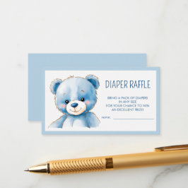 Tarjeta De Recepción Oso azul flufado