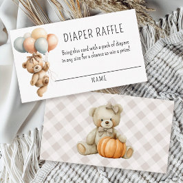 Tarjeta De Recepción Oso Chica lindo con pañal de globos