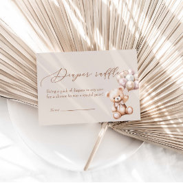 Tarjeta De Recepción Oso Con Globos Baby Shower Diaper Raffle