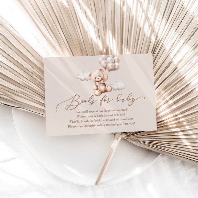 Tarjeta De Recepción Oso Con Globos Libros Baby Shower Para Bebé (Subido por el creador)